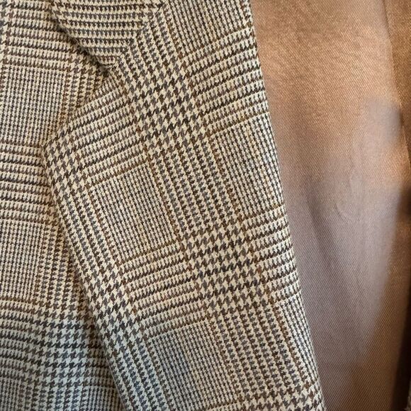 Jos E Bank Brown Sport Coat with Satin Lining Size 48 Regular - Picture 6 of 8